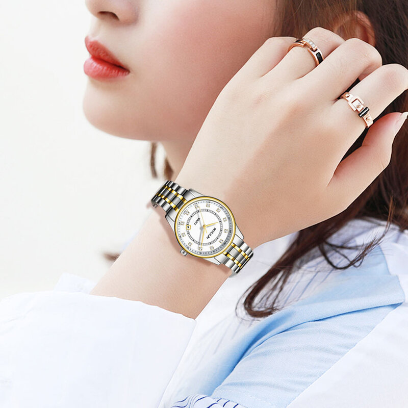 Reloj Mujer zegarki kwarcowe kobiety luksusowy zegarek biznesowy panie wodoodporna dziewczyna zegar kalendarz mały zegarek na rękę Relogio Feminino