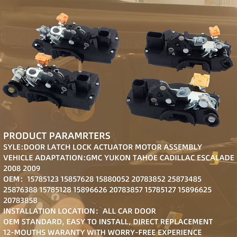 Door Latch Lock Actuator Motor for GMC Yukon Tahoe Escalade Chevy 2008 2009 20922246 22791035 22862242 931-108 931-109