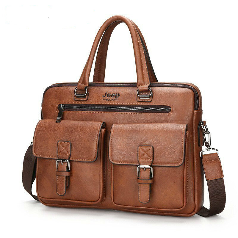 Модные мужские портфели, кожаная сумка, мужская деловая сумка-мессенджер, два кармана, мягкие ручки, сумки для ноутбука, Bolso Bandolera Hombre