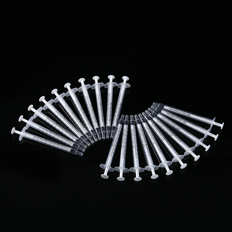 20pcs 1ml Plastic Disposable Injector Syringe For Refilling Measuring Nutrient Not Include Needles Feeding Accessories