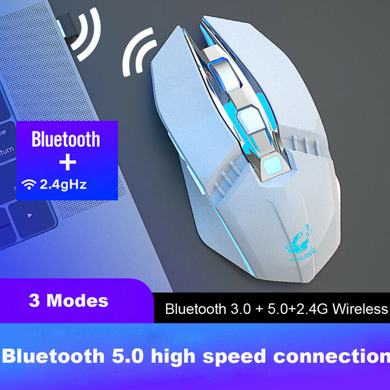 2400DPI Drahtlose Lade Gaming Maus 2,4 Ghz Hintergrundbeleuchtung Mechanische Stumm Optische Maus 6 Taste Einstellbar DPI für Pc Laptop