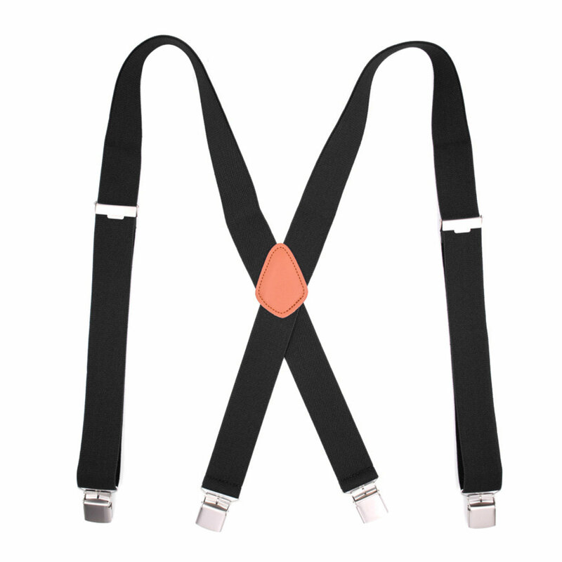 Flexível para ocasiões formais faixa elástica x-back acessórios calças cinta cinto com 4 grampos de metal suspensórios ajustáveis adulto