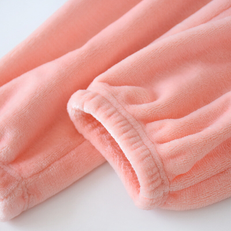 Pantalones de dormir de longitud completa para mujer, ropa de dormir informal de franela, suave y cálida, de terciopelo, para uso diario, Invierno