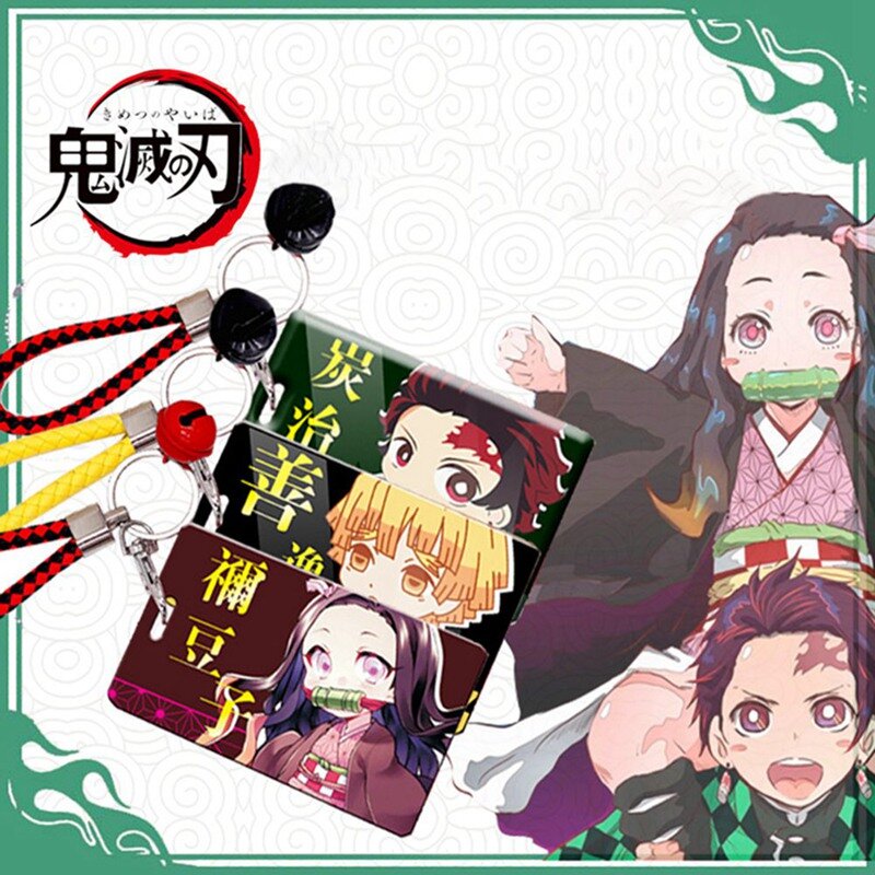 Anime Demon Slayer: Kimetsu No Yaiba Kamado Tanjirou Cosplay Student Bus Room Card Holder Cover Case Cosplay ciondolo regalo