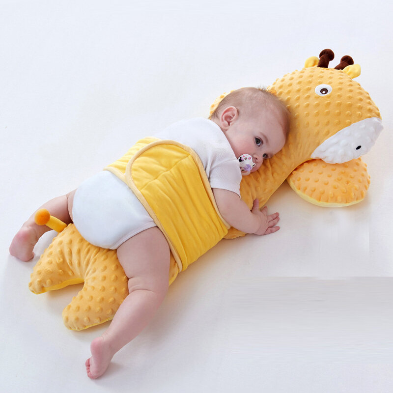 Almofadas de dormir das crianças recém-nascido macio cama do bebê amortecedor berço almofada proteção calmante almofada de pelúcia animal brinquedo