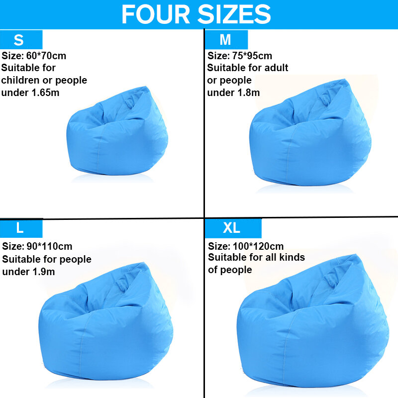 Waterproof Oxford Fabric Bean Bag Sofa Cover Sofa Seat Living Room Furniture Without Filler Beanbag Bed Pouf Puff Couch Tatami