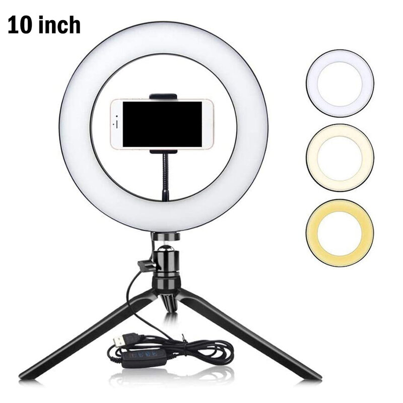 6.3/10Inch ZDM Đèn LED Selfie Vòng Đèn Ảnh Video Camera Điện Thoại Sáng Ringlight Cho Sống YouTube Đầy Ánh Sáng đèn LED Dimmable Đèn