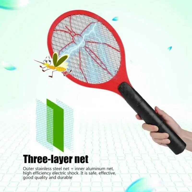 Matamoscas eléctrico para el hogar, raqueta matamosquitos con batería, raqueta exterminadora de insectos, Control de plagas