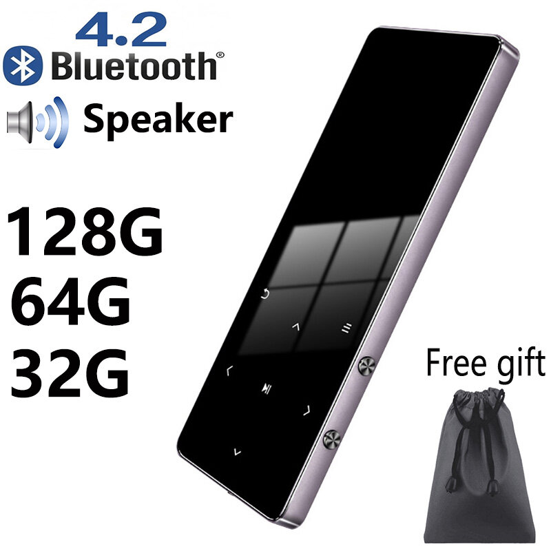 De metal Original Bluetooth MP4 reproductor de 8GB 16GB 32GB 64GB reproductor de música tecla táctil fm radio video juego de e-book hifi reproductor walkman