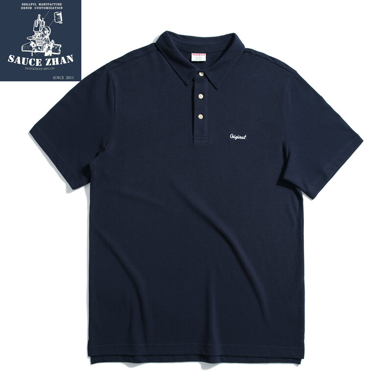 SauceZhan koszulki Polo koszulka Polo męska koszulka do gry w tenisa koszulka golfowa lato oddychająca 100% bawełna męskie koszulki Polo z krótkim rękawem