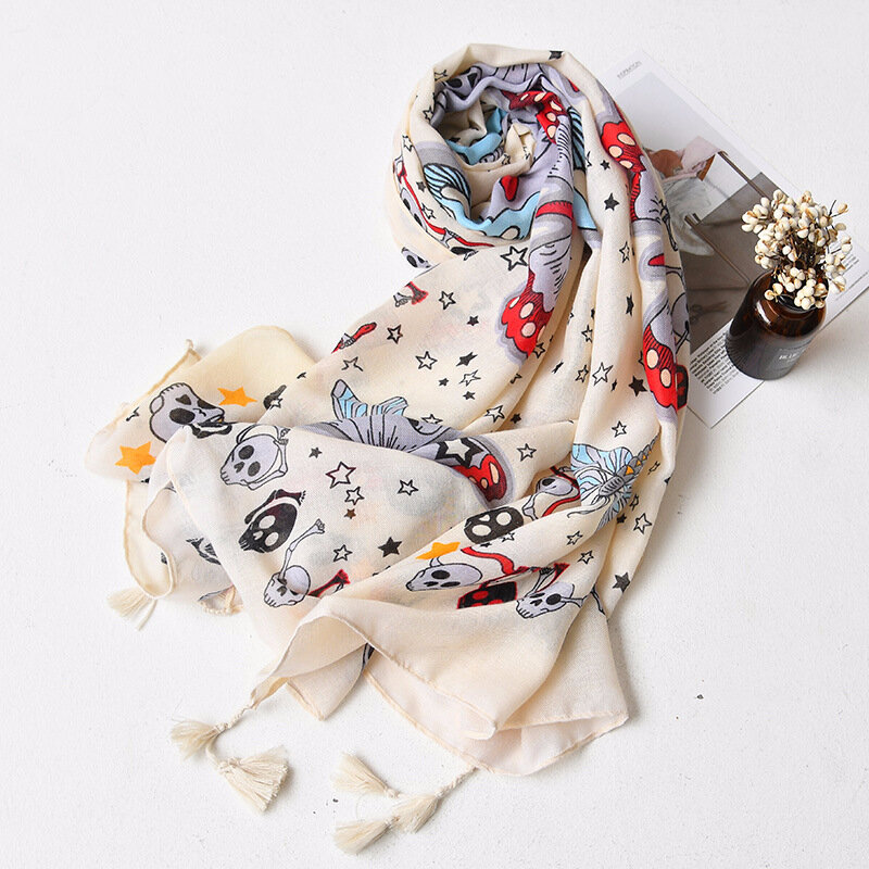 Bufanda de lino y algodón para mujer, chal estampado de lujo, Pashmina larga para playa, Foulard de diseñador, novedad de 2020