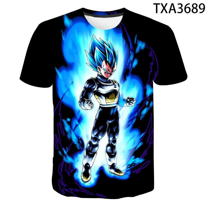 Camisetas de dibujos animados de Goku en 3D, ropa de calle informal para niños y niñas, Camisetas estampadas a la moda para hombres, mujeres y niños, camisetas interesantes
