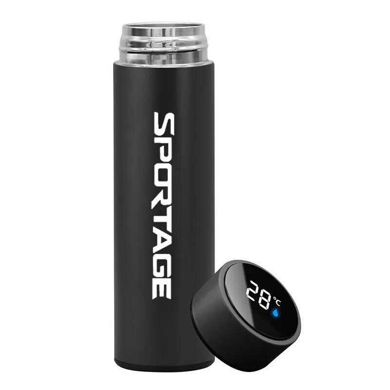 500Ml Roestvrij Staal Koffie Thermos Mok Met Temperatuur Display Auto Thermoskan Reizen Geïsoleerde Fles Voor Kia Sportage