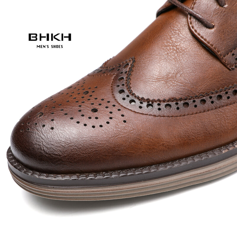 Bhkh-メンズ本革レースアップカジュアルシューズ,作業靴,オフィス,秋,2022