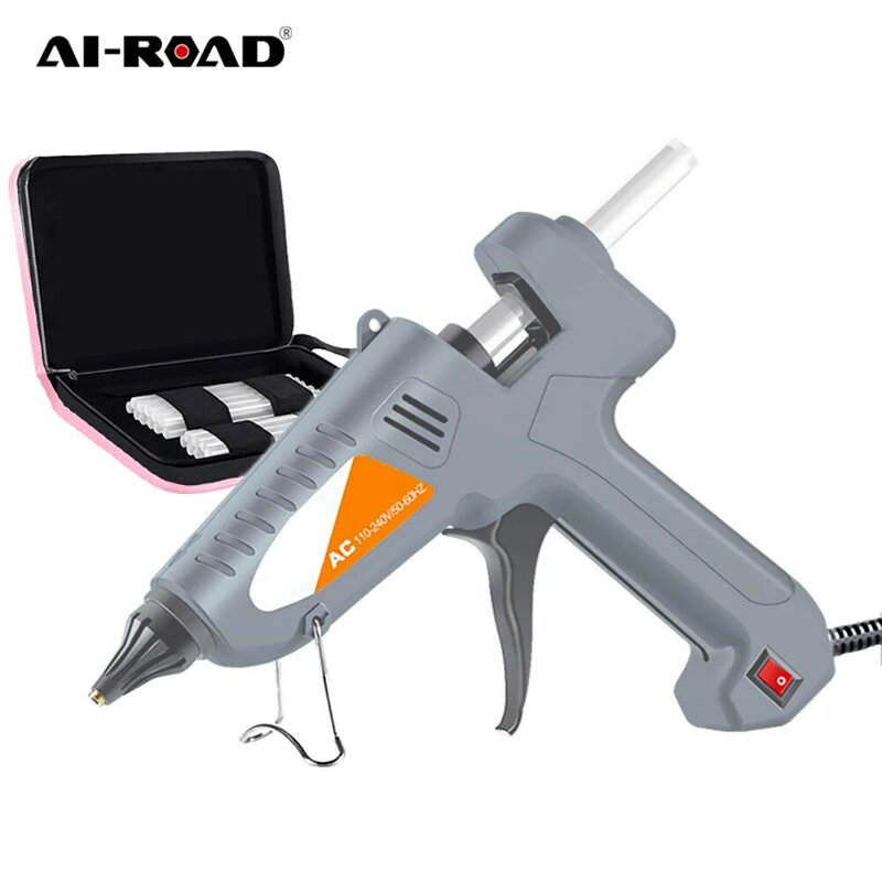 AI-ROAD 200W Hot Melt Glue Gun EU Use With 30PC 11mm Glue Sticks And Bag Repair Hot Air Gun DIY Heat Hand Tool
