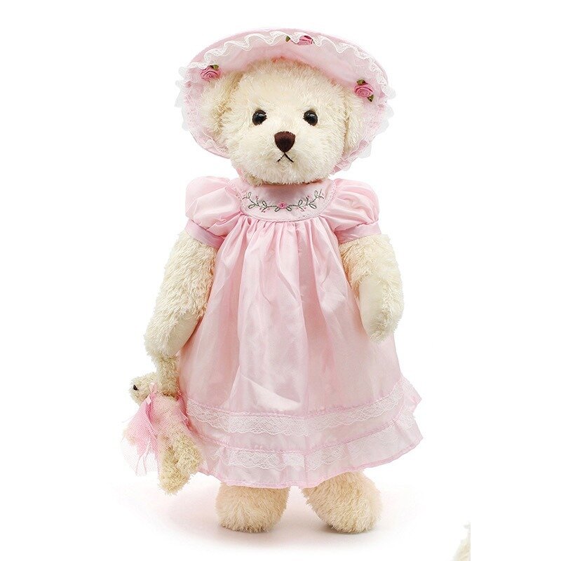 Urso de pelúcia retrô com pano 40cm, brinquedo de pelúcia fofo, animal de pelúcia, boneco de pano, bebê, criança, presente de natal e aniversário