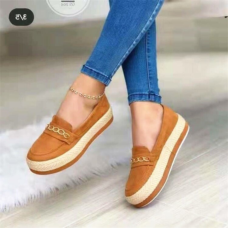 mocasines con plataforma de Zapatos planos sin cordones para mujer 