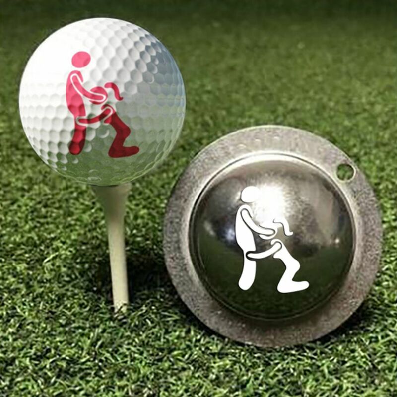 1pc engraçado bola de golfe modelos marcador linha forro modelo marcador ferramentas alinhamento adulto humor sinal treinamento aids esporte ferramenta