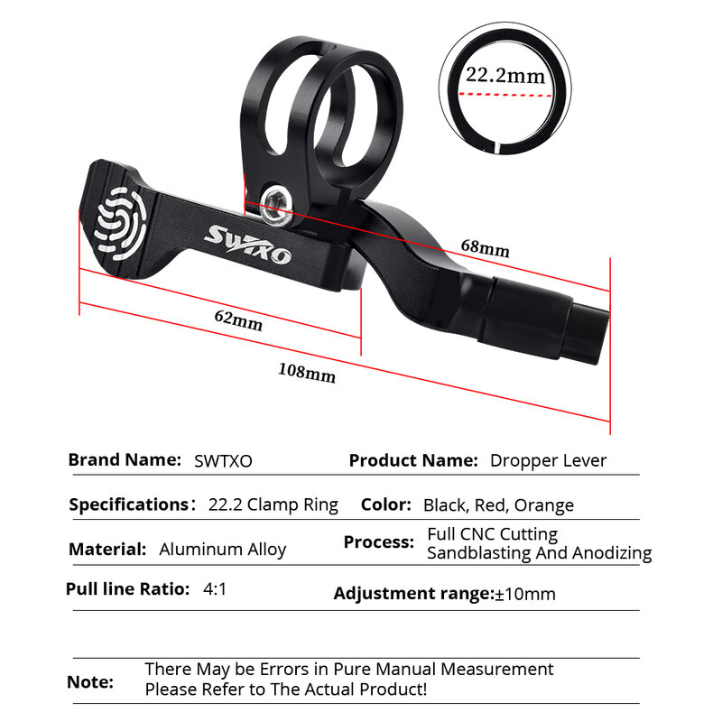 SWTXO-Gotero para tija de sillín de bicicleta, palanca de sillín telescópica ajustable, con control remoto, para bicicleta de montaña