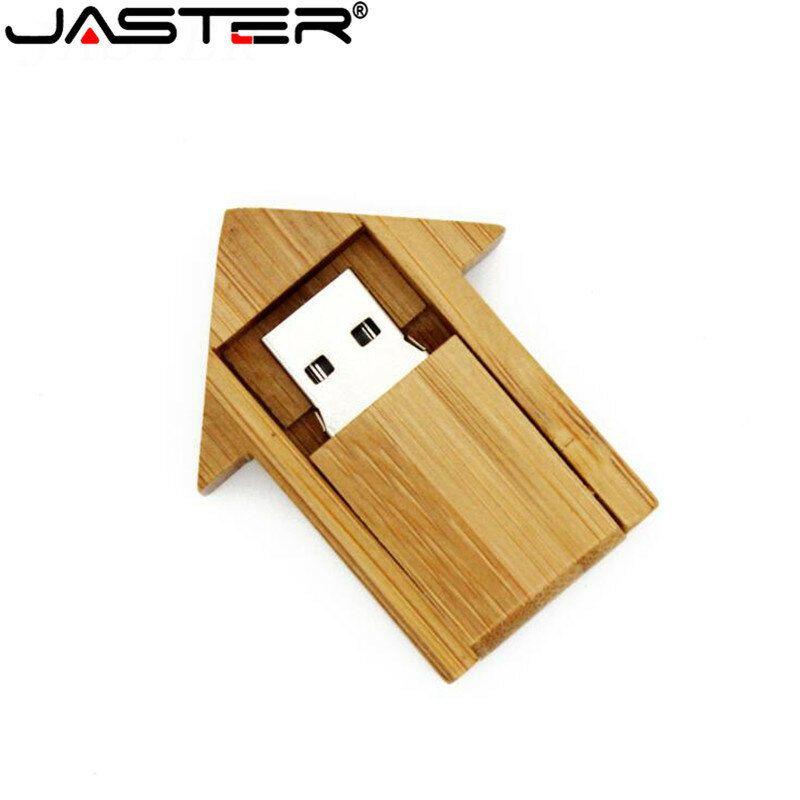 JASTER carino piccola casa Pendrive houten usb flash Drive Memory Stick pendrive 16gb32gb LOGO incisione laser regalo regali creativi