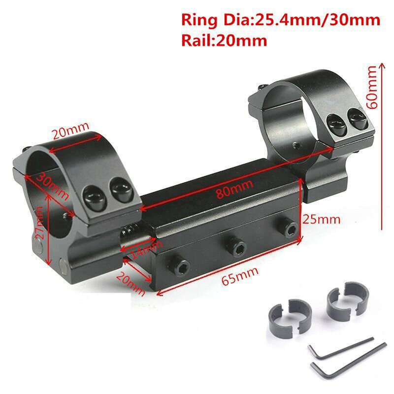 Flat Top Dual Rings 25.4mm/30mm w/Stop Pin Adapter 20mm Rail Picatiiny Dovetail Weaver Rifle+11mm To 20mm Mount Caza