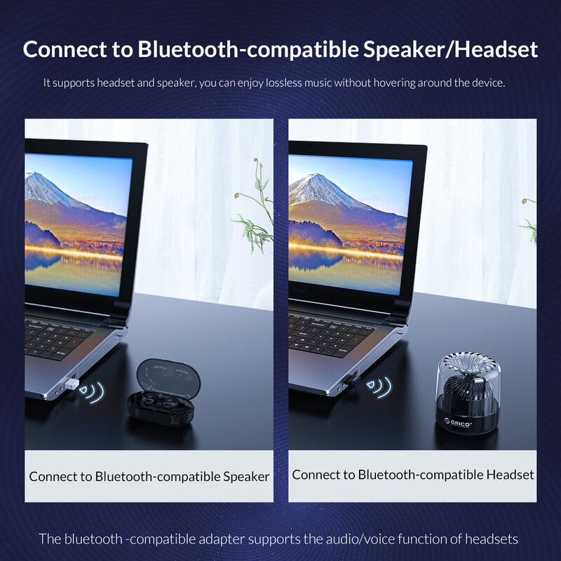 ORICO USB Bluetooth 5,0 Dongle Adapter Mini Drahtlose Maus Musik Audio Receiver Transmitter für PC Lautsprecher Maus Laptop