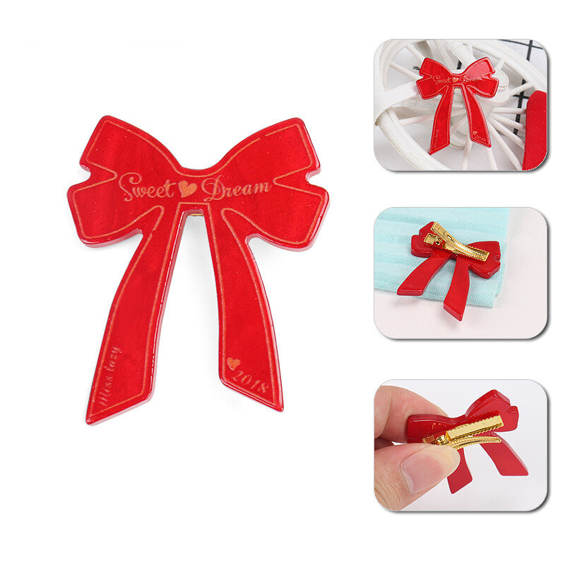 여자를 위한 새로운 헤어 액세서리 한국어 귀여운 나비 매듭 활 모양의 악어 헤어 클립, 도매 저렴한 아크릴 덕빌 헤어 클립, 2020