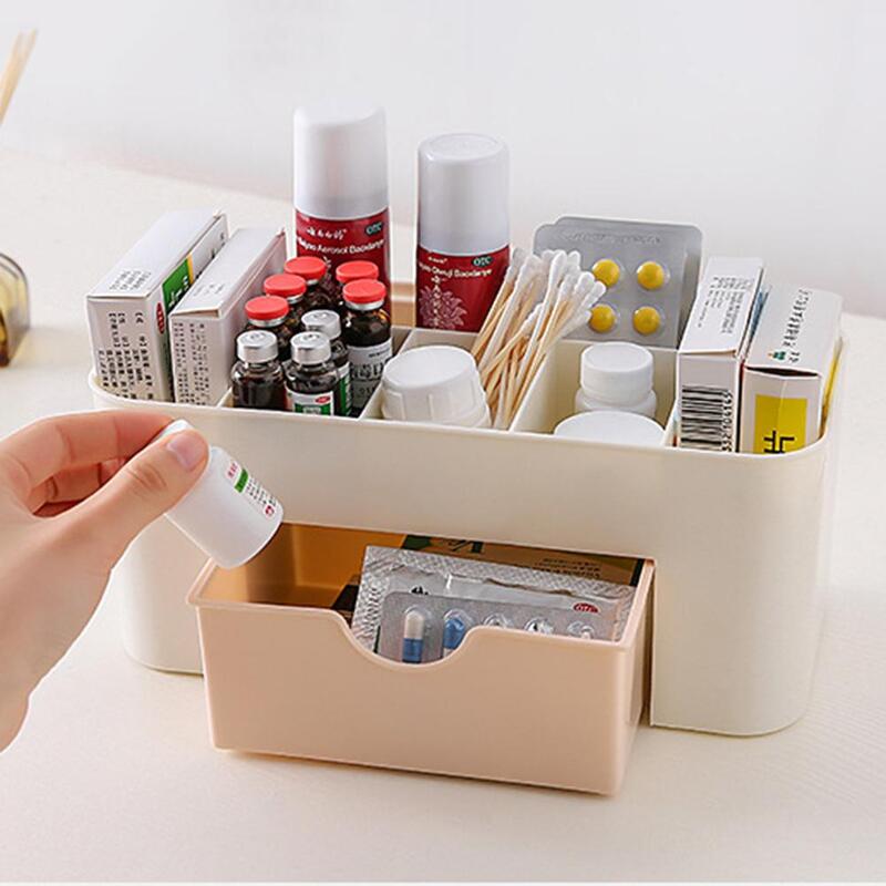 Organizador de mesa gaveta plástico 6 grades caixa de armazenamento de cosméticos recipiente de papelaria organizadores de caneta