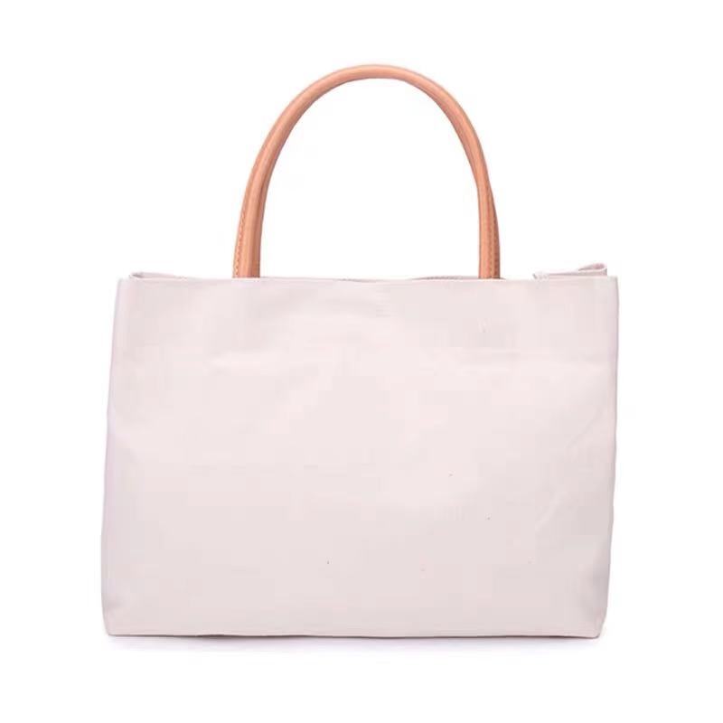 Asual-Bolso grande de lona para mujer, bolsa de mano de gran capacidad, color blanco, para ir de compras