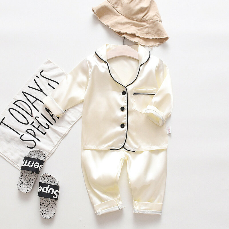 Toddler Infant Baby Boys Children's Two Pieces пижама Long Sleeve Solid Tops+Pants Pajamas Sleepwear Home Service Suit Outfits