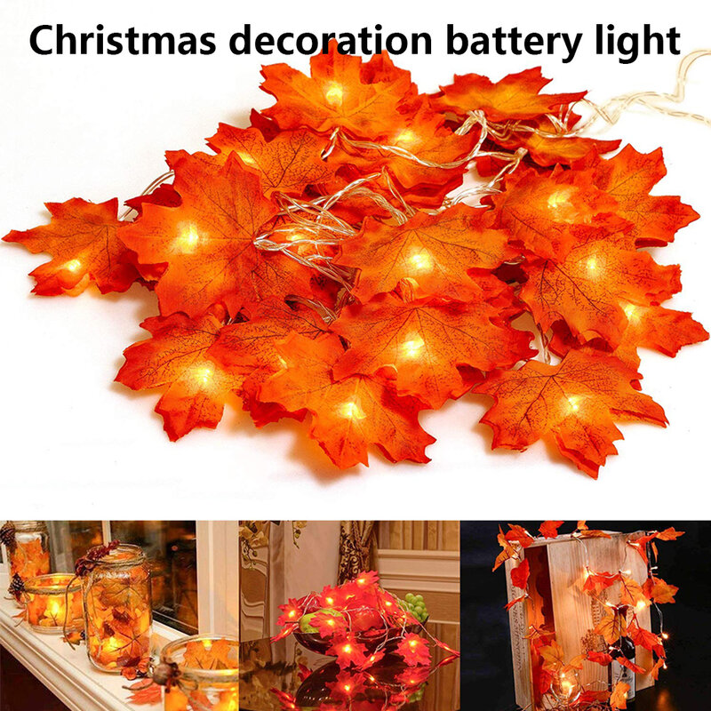 New Drop Ship Fairy String Lights 10/20/40 LEDs Maple Leaves Light Battery Operated for Outdoor Home Christmas Party Decoration