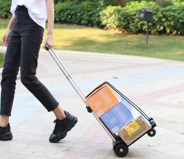 Carrito plegable portátil de alta resistencia, carrito con ruedas, para equipaje de viaje y compras