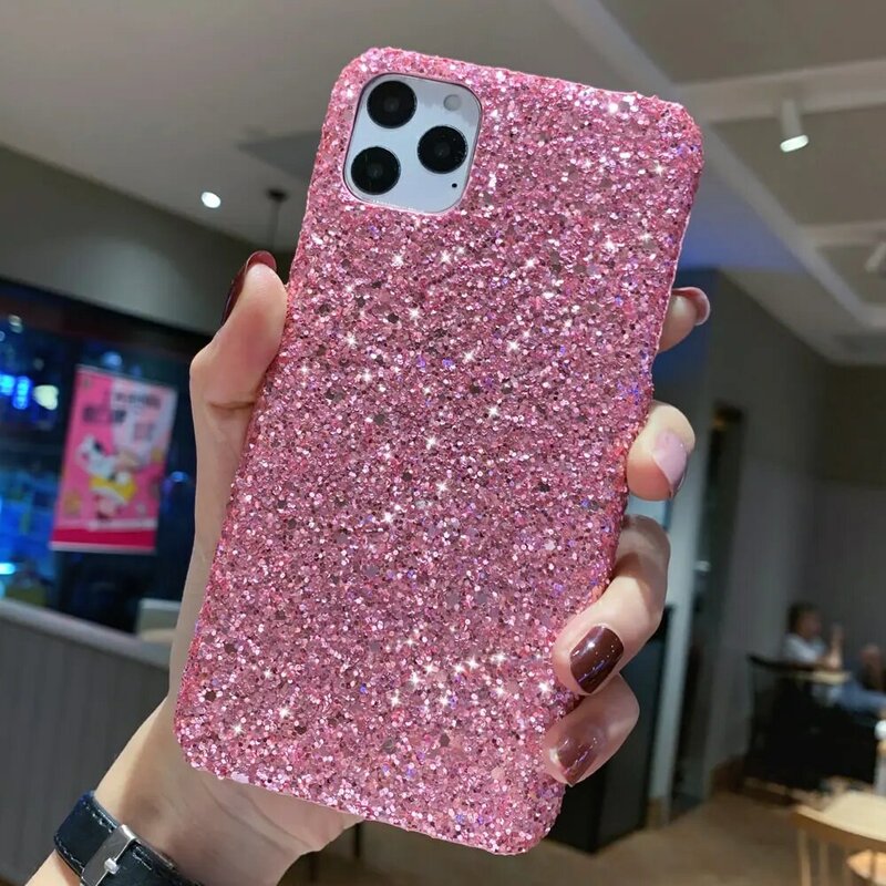 Luxury Sparkle Glitter Phone Case for IPhone 11 Pro XS X Xr Xs Max 8 7 6 6s Plus SE2020 12 Mini Christmas Sequins Slim Cover
