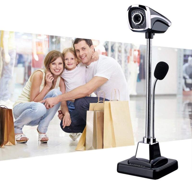 Fanshu-cámara web USB 1080p para ordenador, portátil, Full HD, Youtube, vídeo en vivo, LED, visión nocturna, con micrófono para Skype