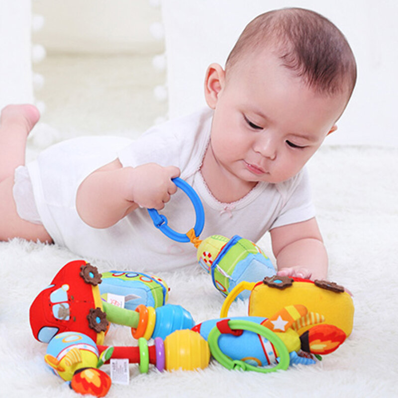 Sonajeros colgantes para bebés de 0 a 12 meses, juguete de felpa suave, sonajero de dentición, educativo, Musical, móvil