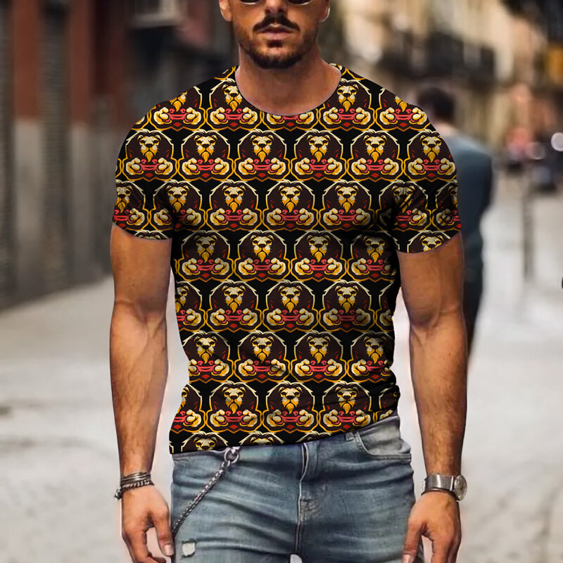 Kaus Trendi Gambar 3D Hewan Kawaii Kaus Hip Hop Mode 3D Pria Wanita Kaus Musim Panas Lengan Pendek Print Kaus Pria