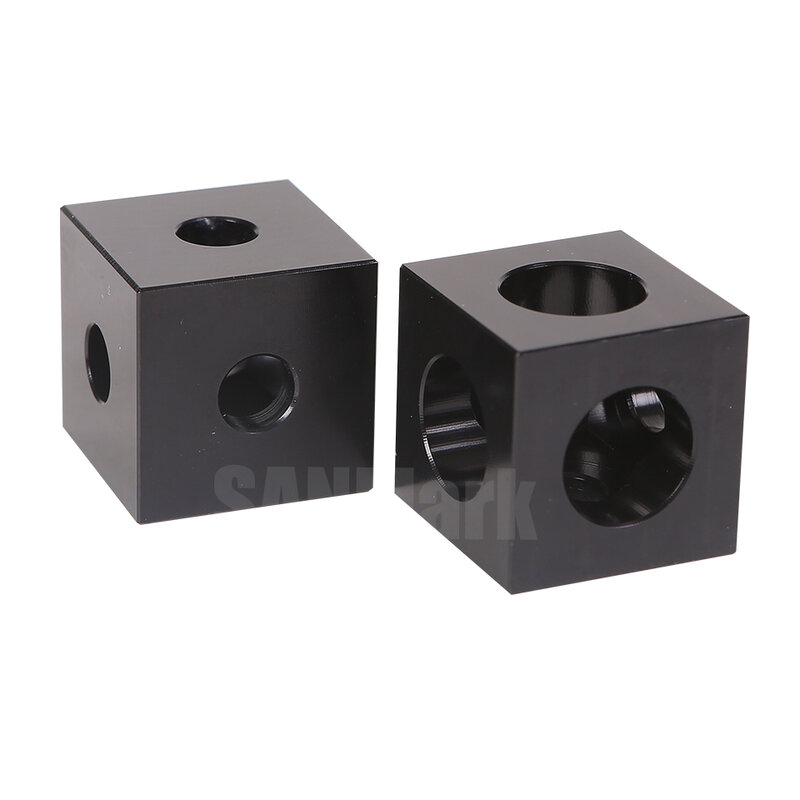 1/4 peças da impressora 3d 2020 bloco de alumínio cubo prisma conector roda regulador canto v slot três vias conector para impressora 3d