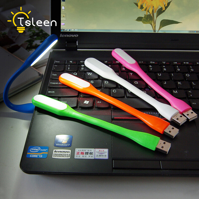 Lampu LED USB Powerbank PC Notebook Warna Sempurna Mini Dapat Disesuaikan Fleksibel Buku Kerja Malam Senter/HUB/Pengisi Daya Mobil