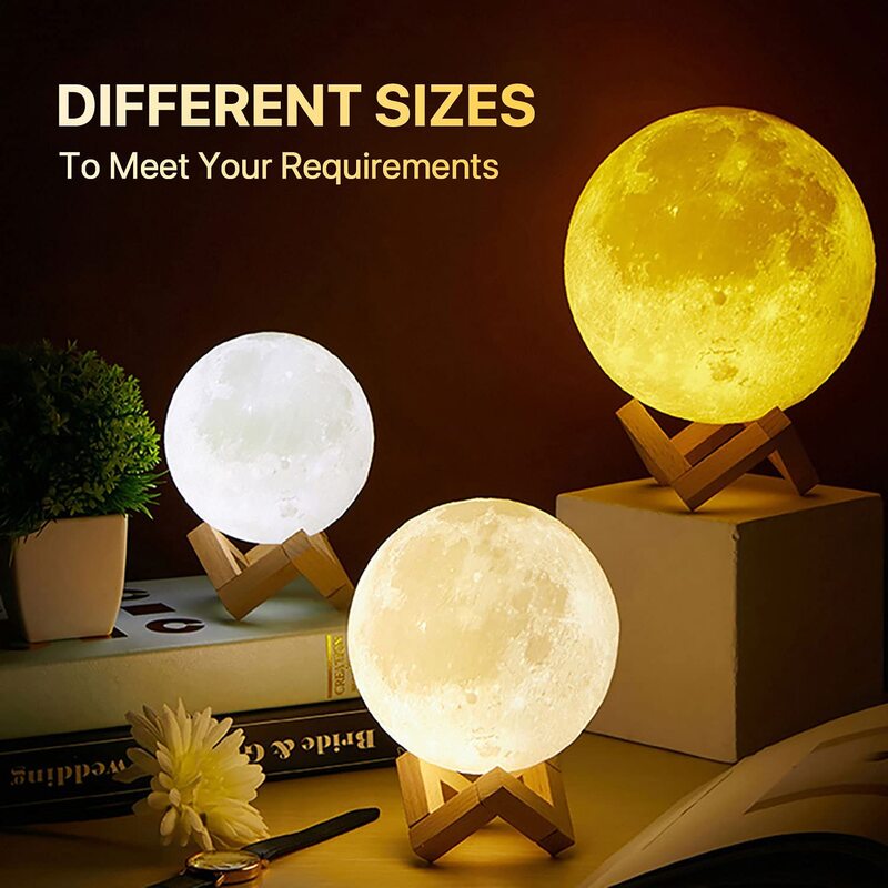 月の形をした3D LEDランプ,クリエイティブなナイトライト,装飾的な室内灯,子供部屋に最適です。