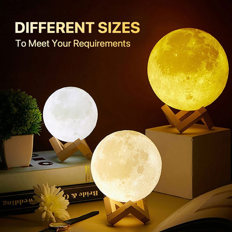 Moon Lamp Led Night Light creativo 3D camera da letto Decor Night Lights Lover bambini Gift Room Lights Decor Galaxy Anime lampada da tavolo