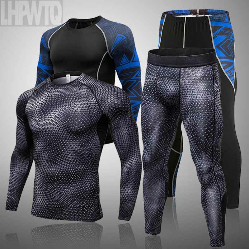 New Brand Winter Sets Men clothing thermal Quick Dry Antimicrobial Men's Hot Tights Mens thermal Long Johns Quick dry Fitness