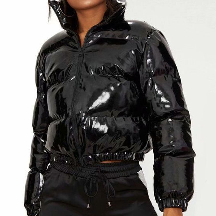 Женская однобортная куртка из искусственной кожи, Повседневная хлопковая куртка с длинным рукавом, Осень-зима 2021