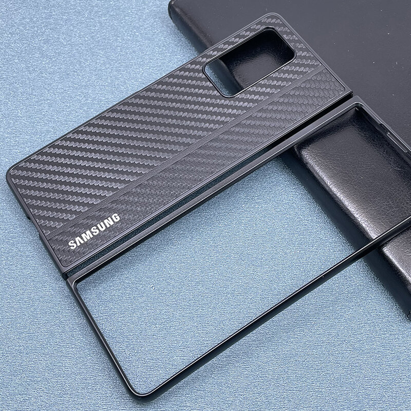Складной Ультратонкий чехол из натуральной кожи и углеродного волокна для Samsung Galaxy Z Fold2