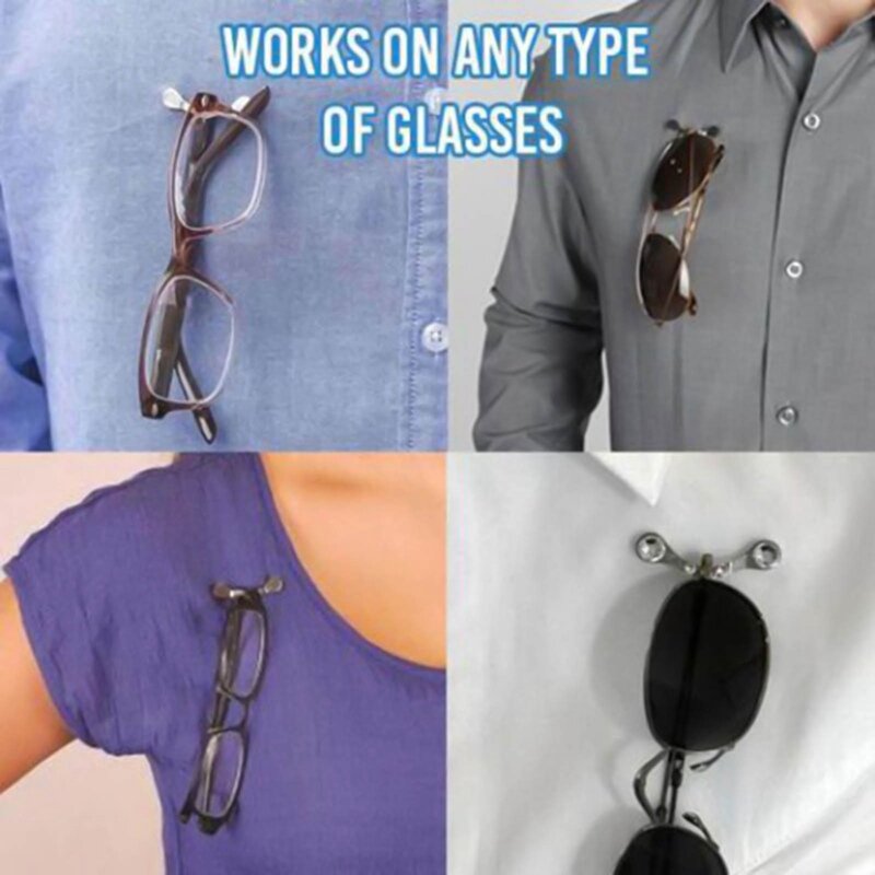 Clipe suporte de óculos magnético removível, clipe de linha para pendurar óculos de sol, fone de ouvido, fivela magnética, 1 peça