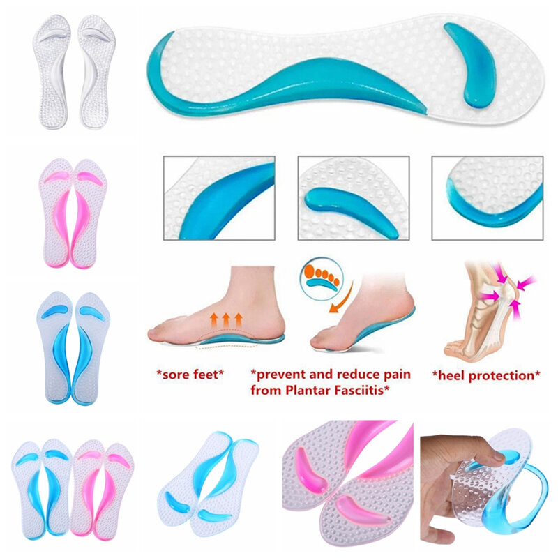 Silicone Gel Pads Arch Metatarsal Support Massage Non-Slip High-Heels Insoles Silicone Material Design Breathable Soft