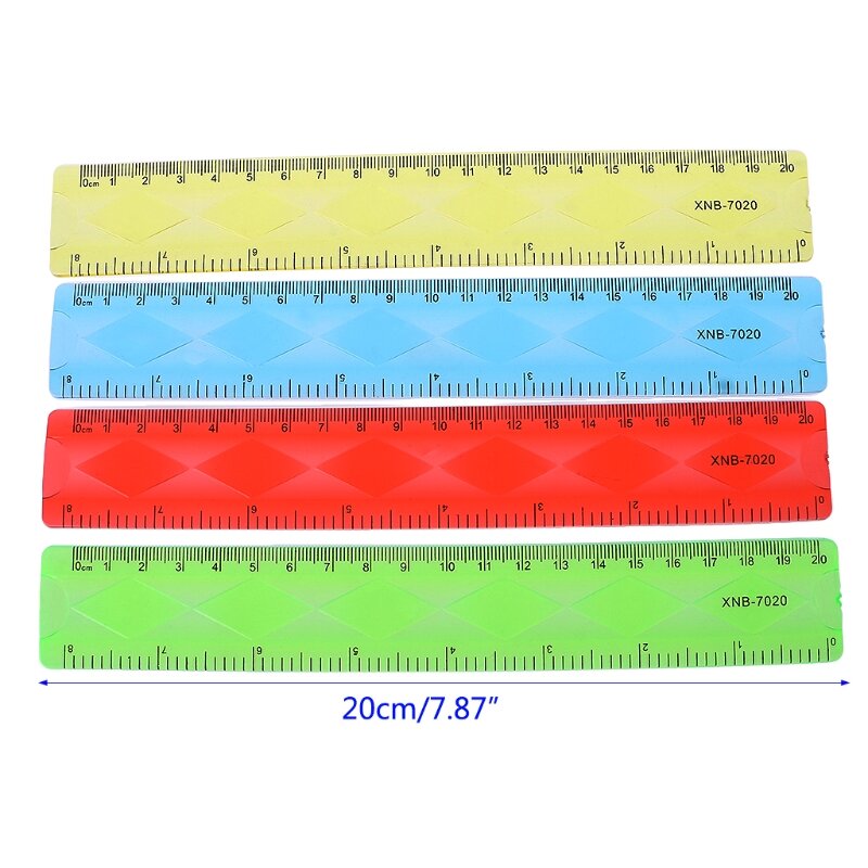 1PC Soft 20cm Ruler Multicolour Flexible Creative Stationery Rule School Supply