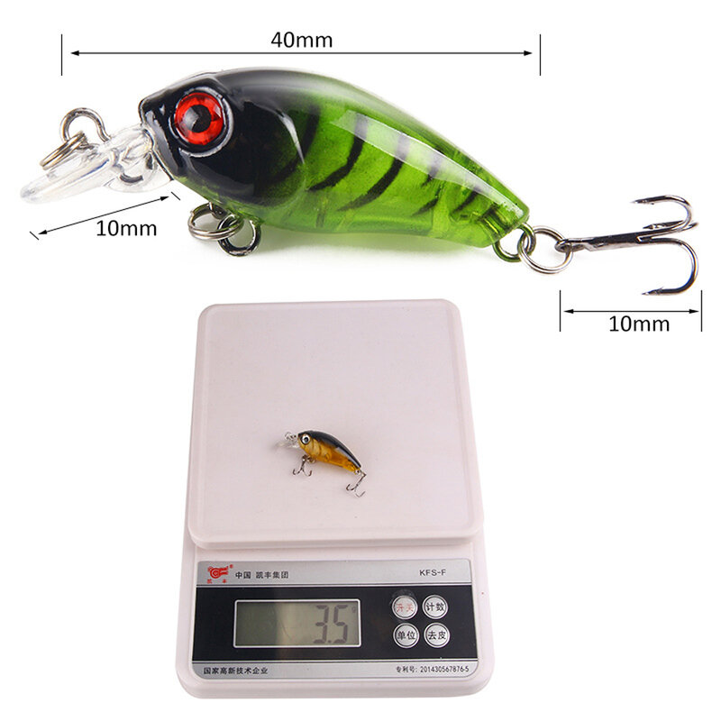 Mini appât artificiel dur pour la pêche, leurre pour attraper des poissons, matériel pour pêcher à la manivelle, vente en gros, 4.5cm, 3.5g, 1 pièce