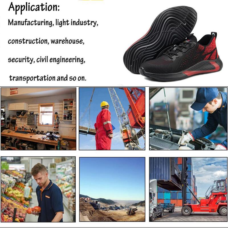 SUADEX hombres zapatos de trabajo de seguridad botas construcción ligera punción prueba zapatillas de punta de acero Indestructible calzado 38-48