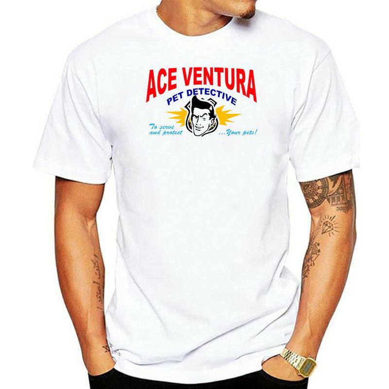 Camiseta de manga corta de Ace Ventura para hombre, camisa blanca con estampado completo de cartas