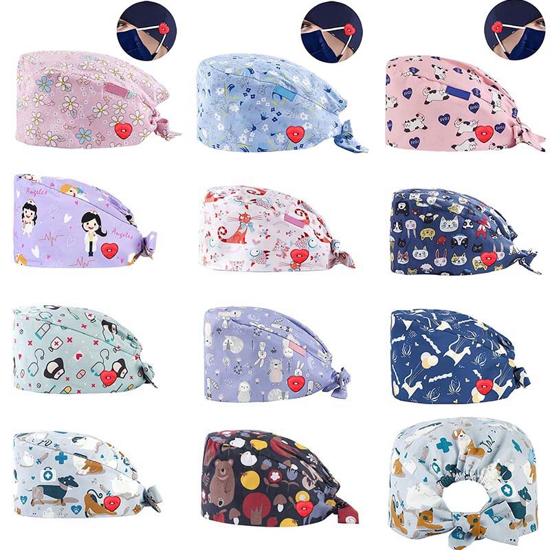 Unisex Peelings Kappen mit Taste Frauen Männer Ultra-dünne Pflege Kappe Muster Gedruckt Verstellbare Bandage Wiederverwendbare Hüte Zubehör # J